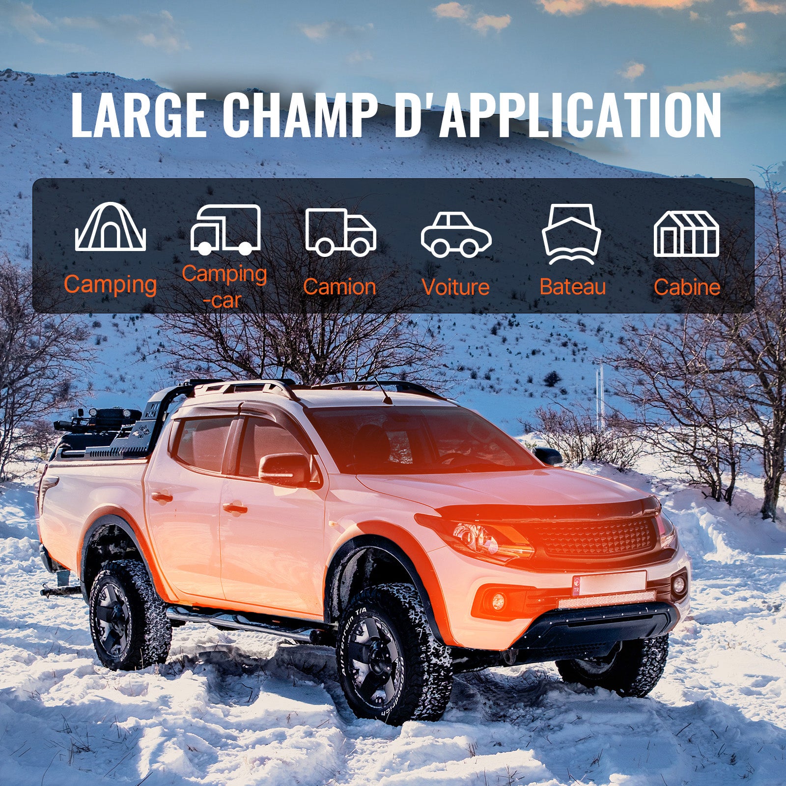 Chauffage Diesel Tout-en-Un VEVOR Portable 12V 5KW 0,16-0,52 L/h Réchauffeur d'Air Diesel 8-36 ℃ Réglable 15-20m² Contrôle LCD pour Bateau RV Auto - 6