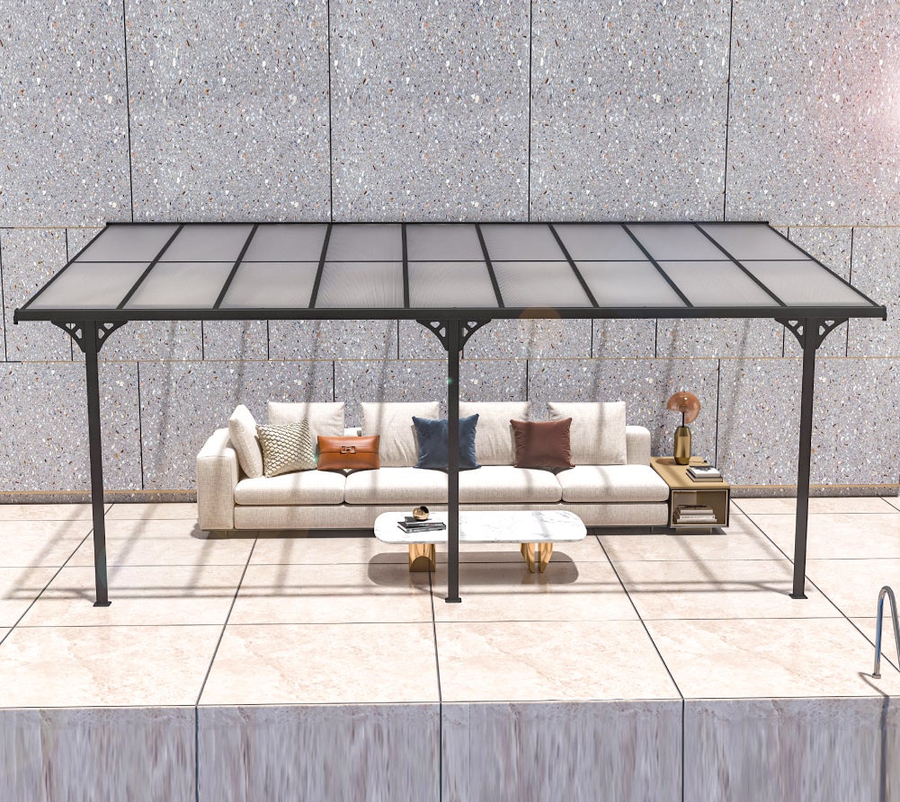 Westmann Abri de terrasse en aluminium Bruce | Noir | 300x556x270 cm - 4