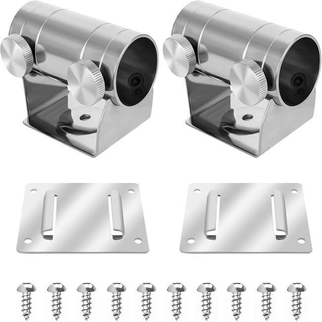 Lot De 2 Clips Fixation Parasol Pour Chaise - Alliage Aluminium - Pour Tube De 25 Mm