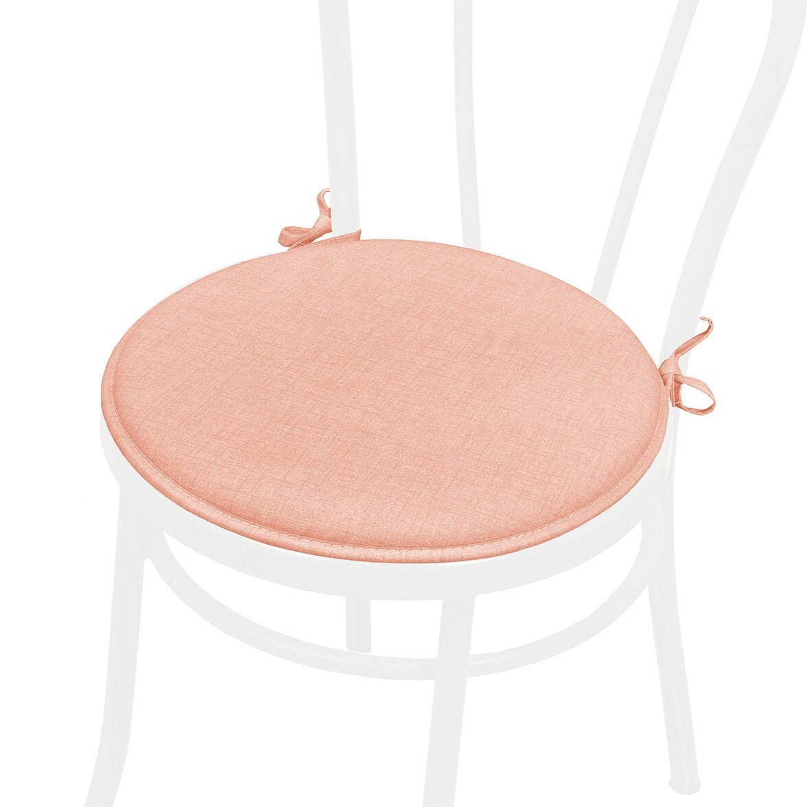 Lot De 4 Coussins De Chaise Rond Coton Lavable Doux Housse De Chaise Couleur Unie Pastel Rose - 2