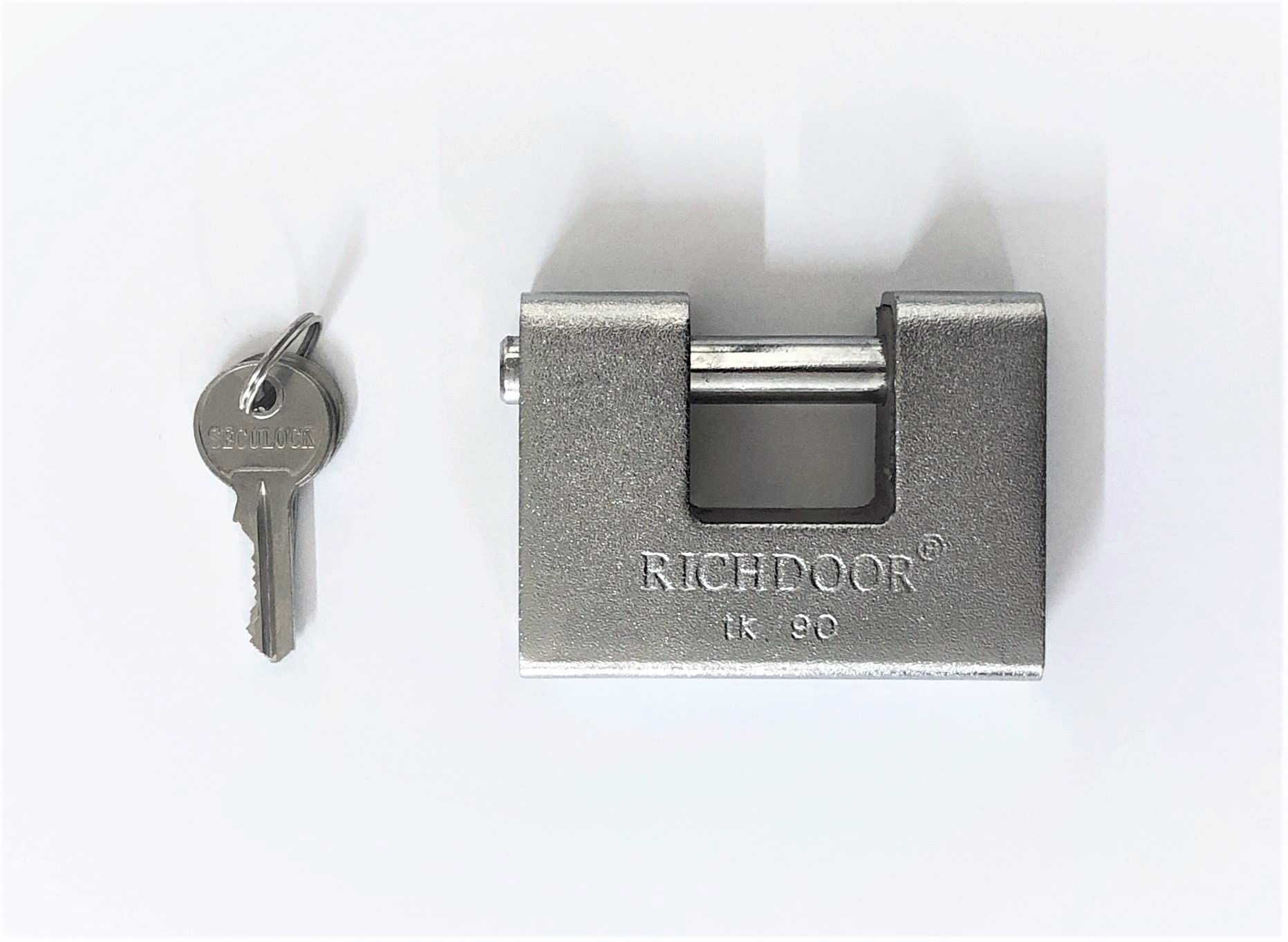 Lucchetto Rettangolare Antiscasso In Acciaio - Con 3 Chiavi, Sicuro E Resistente - Foto 6