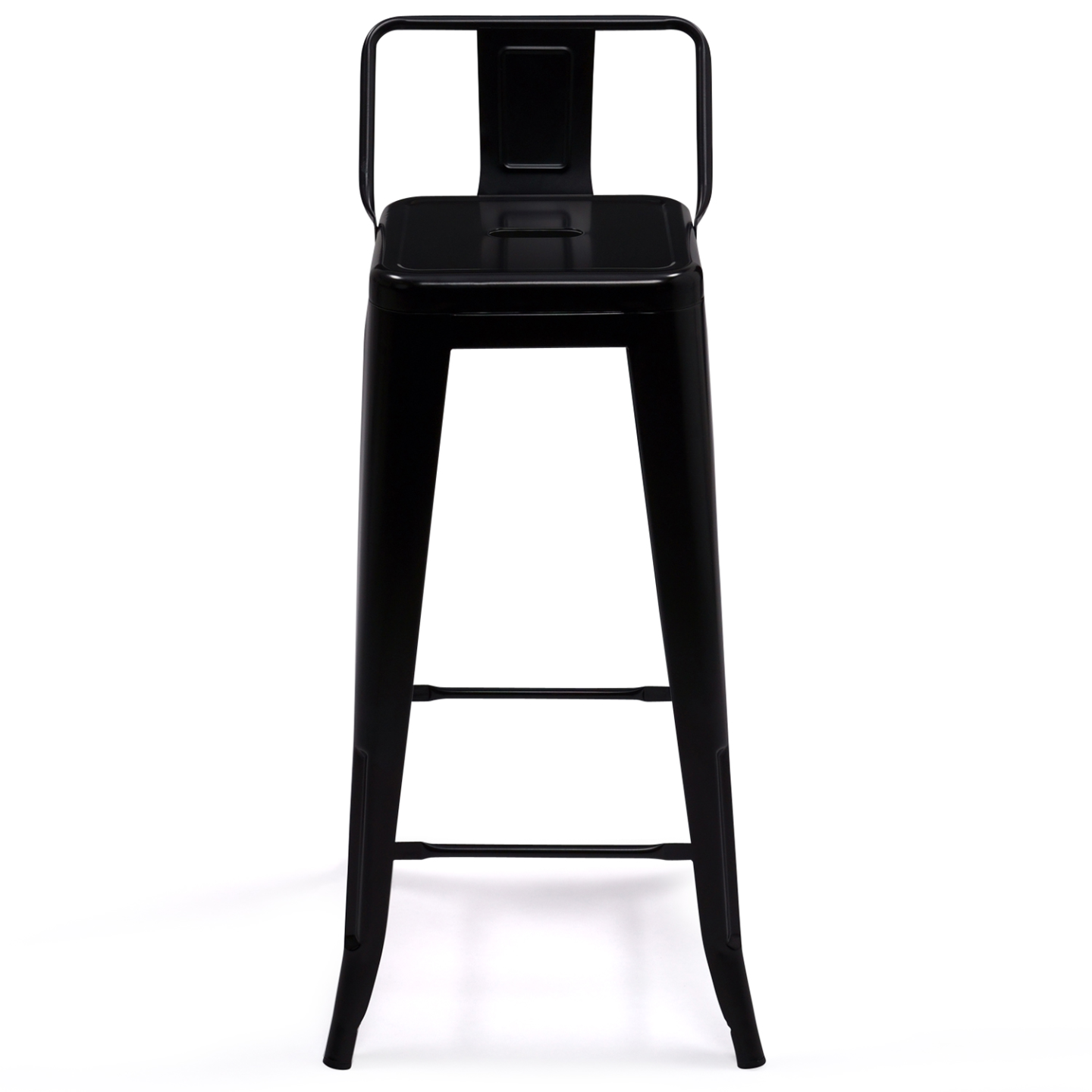 Lot de 4 tabourets de bar LENY métal noir mat et dossier aspect brut factory - 3