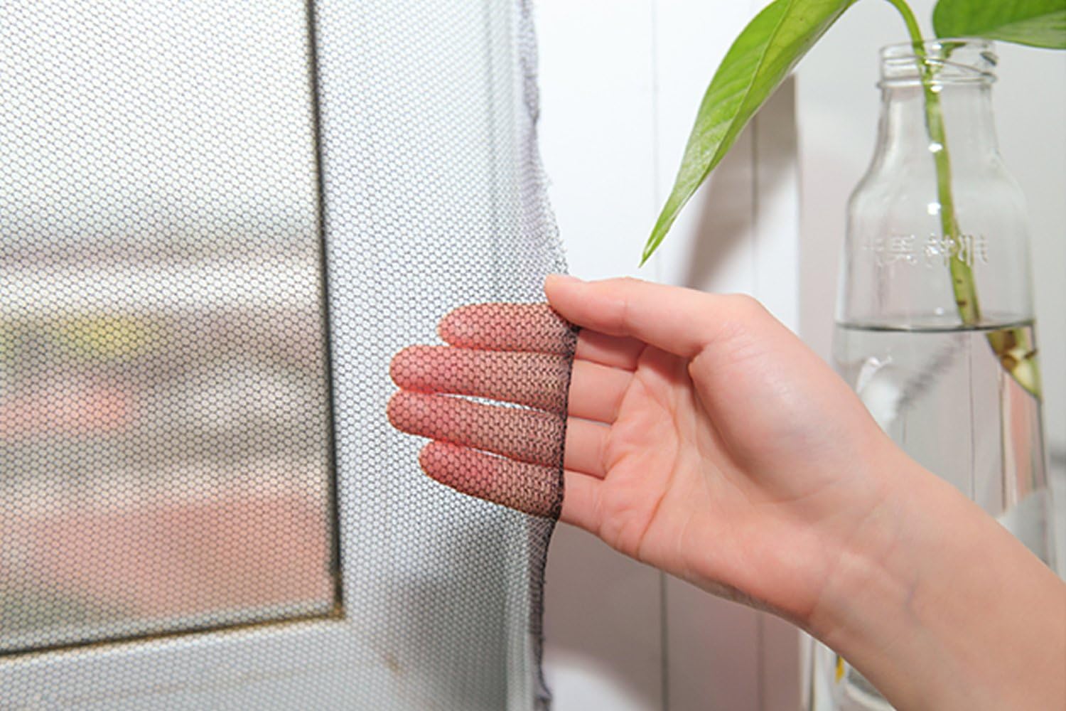 Plasă de țânțari DIY cu bandă adezivă, perdea de ușă anti-insecte și ...