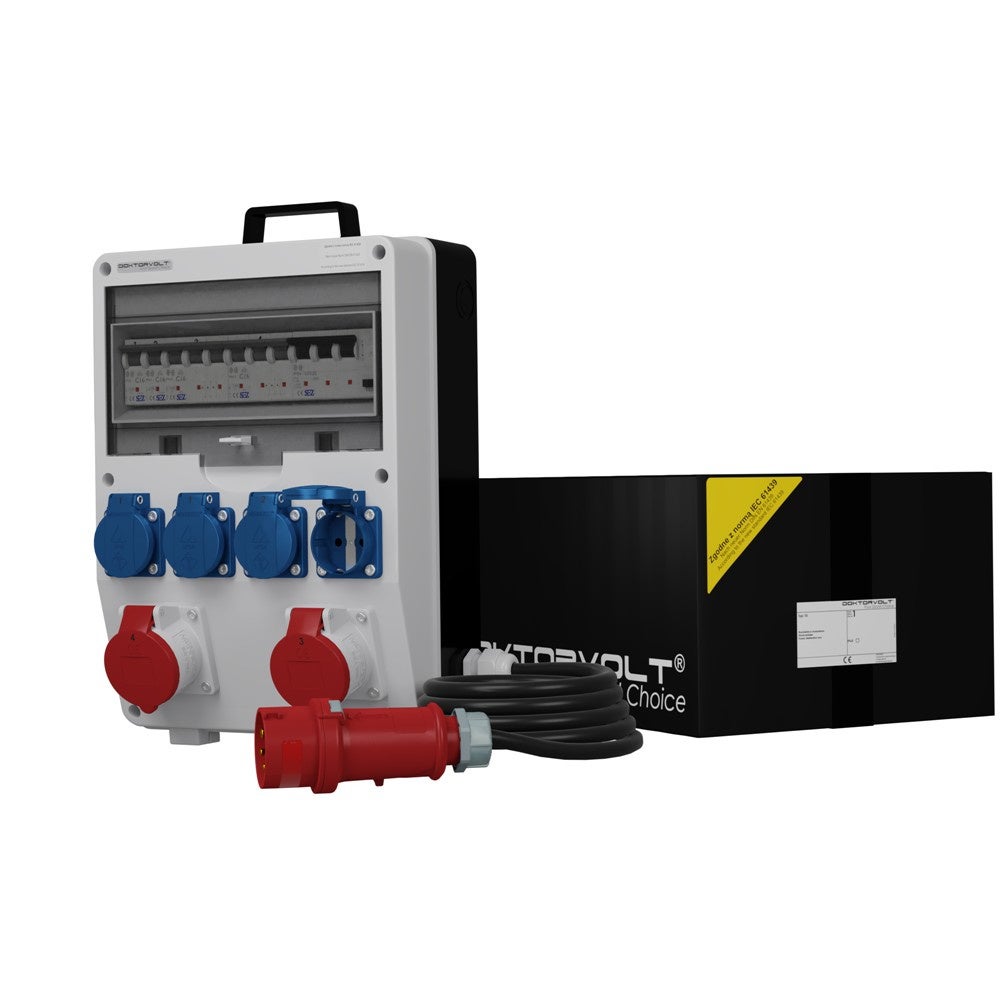Rozdzielnica budowlana z kablem TD-S/FI 2x16A 4x230V SKH Schuko Doktorvolt 6800