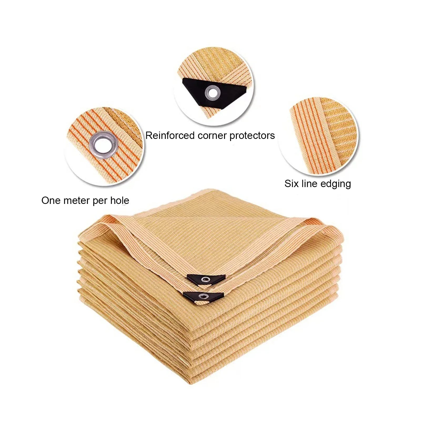 20 Voile d'ombrage rectangulaire d'extérieur, protection solaire robuste pour balcon,tissu beige,ombrage 90%,pour jardin, terrasse, terrasse (4 x 5m) - 2