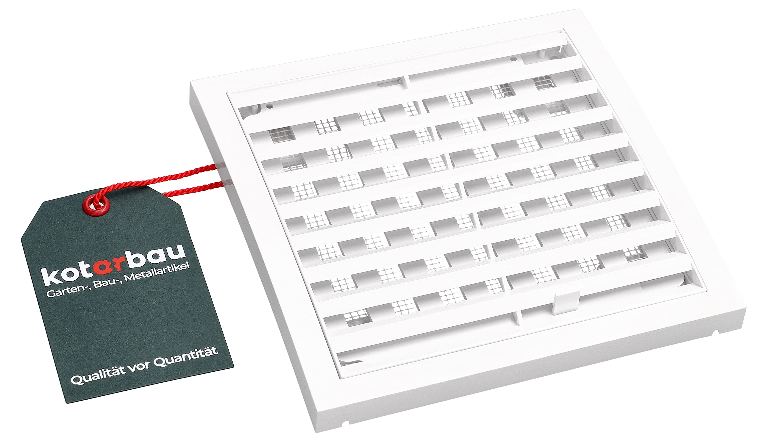 Kratka wentylacyjna 150x150mm zamykana z siatką biała osłona plastikowa pcv - KOTARBAU
