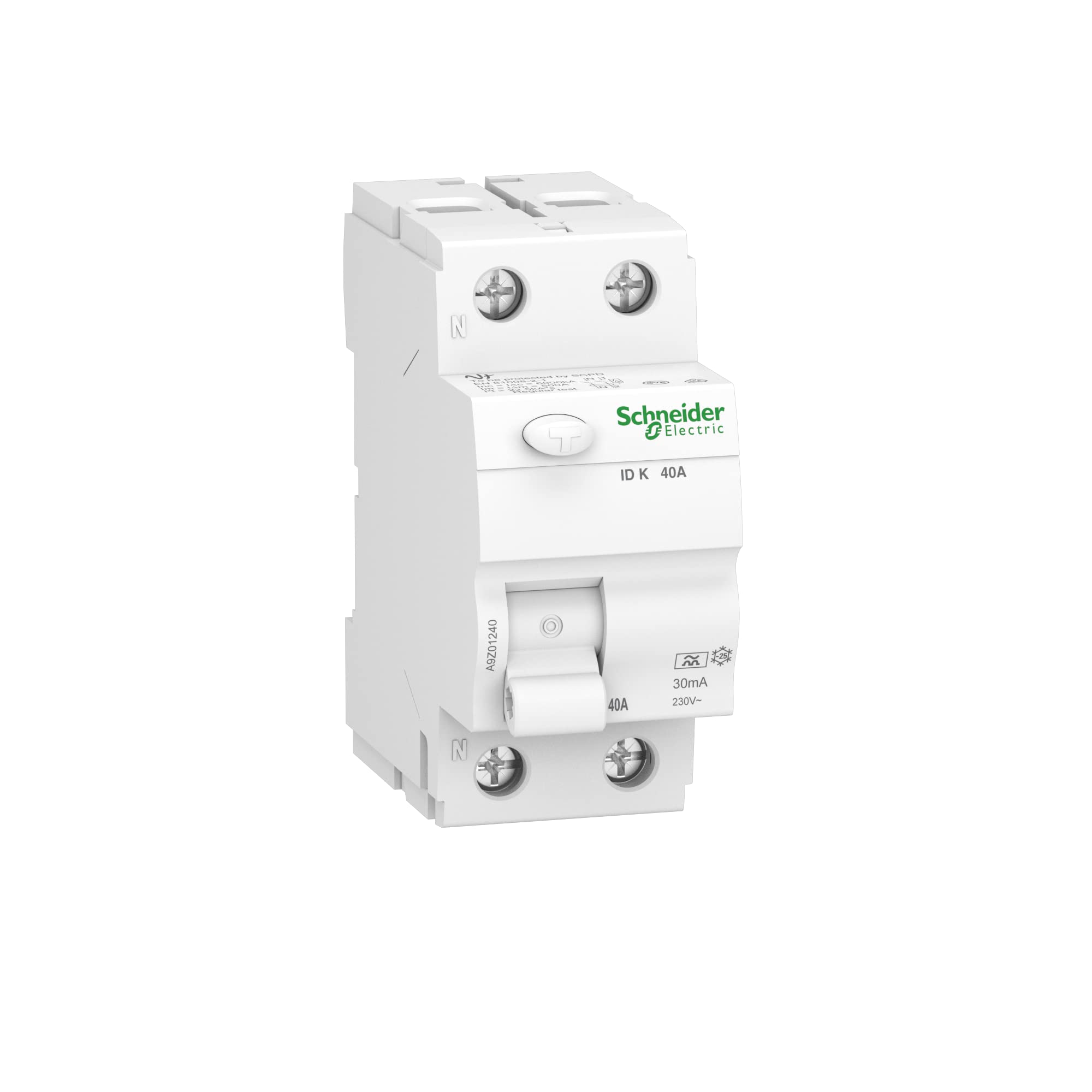 Disjoncteur Modulaire IDPN Acti9 1P+N 40A Courbe C 4.5kA - A9P08640 Schneider Electric