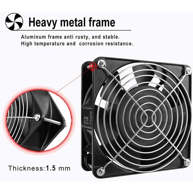 Ventola Assiale Professionale 220V-240V 120x120x38 mm Corpo in Alluminio