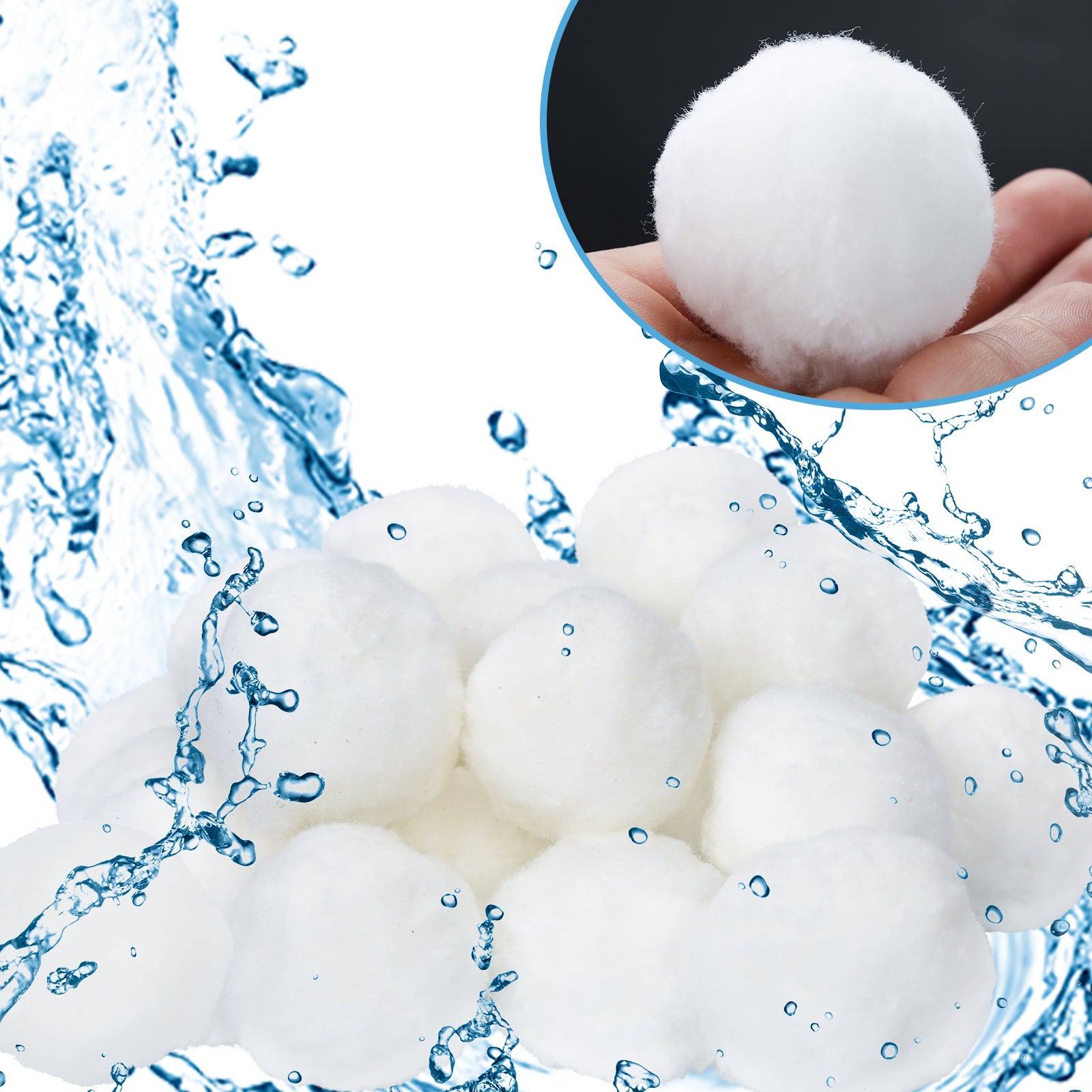 Boule De Coton Pour Filtre Piscine Balles Filtrantes CIANBIFN Pour Piscine - 1200g - Alternative écologique Au Sable - Réutilisables Et Lavables Balles Filtration Piscine