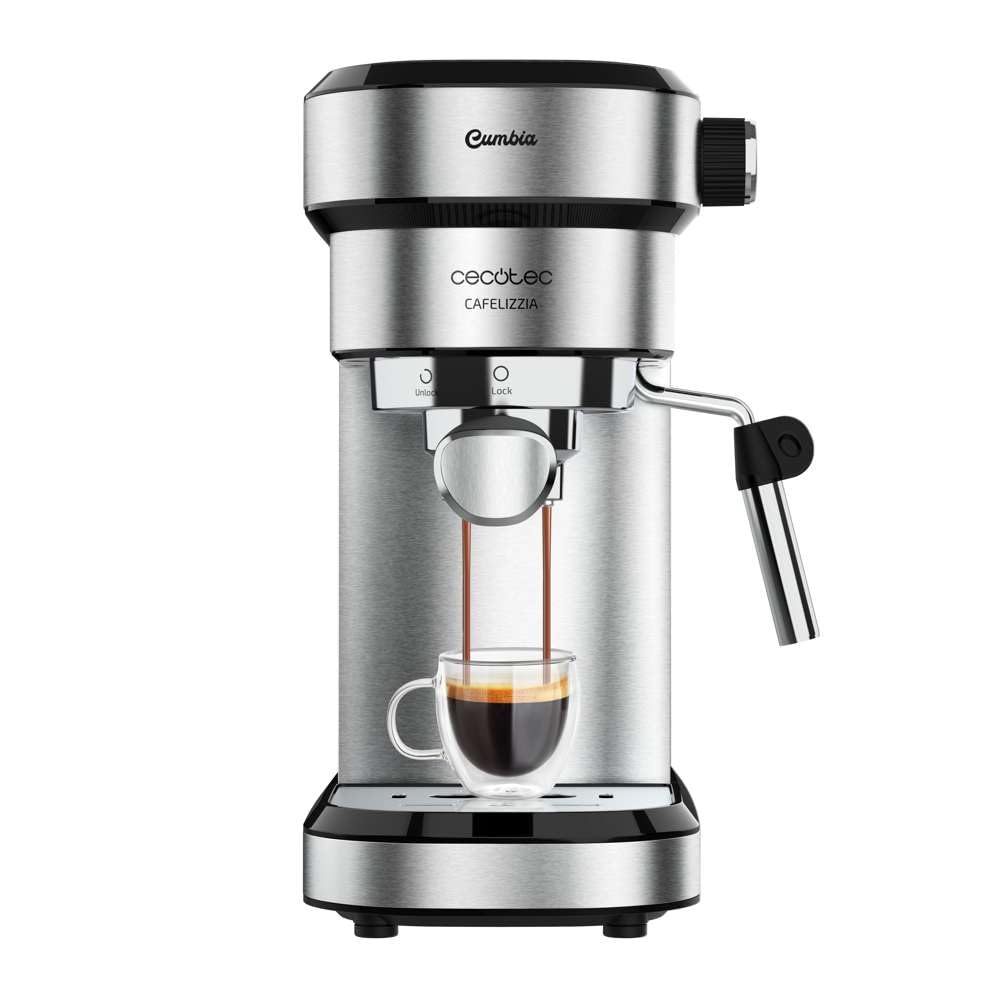 Cecotec Cafetera Express Con Doble Salida Cafelizzia Steel. 1350W, Brazo Portafiltro Con Dos Filtros, Vaporizador Orientable - Imagen 2