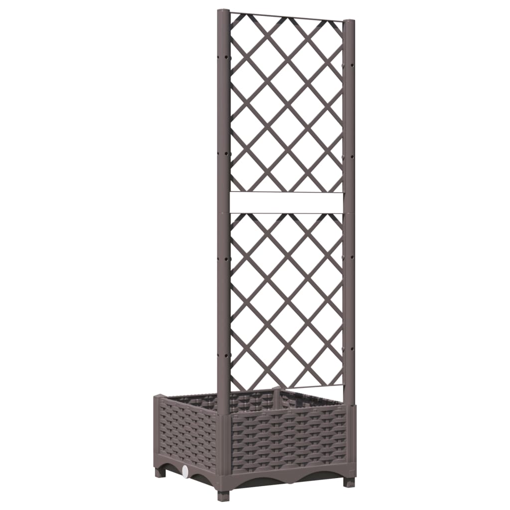 Maison Exclusive - Vaso/floreira jardim c/ treliça 40x40x121,5 cm PP castanho - 6