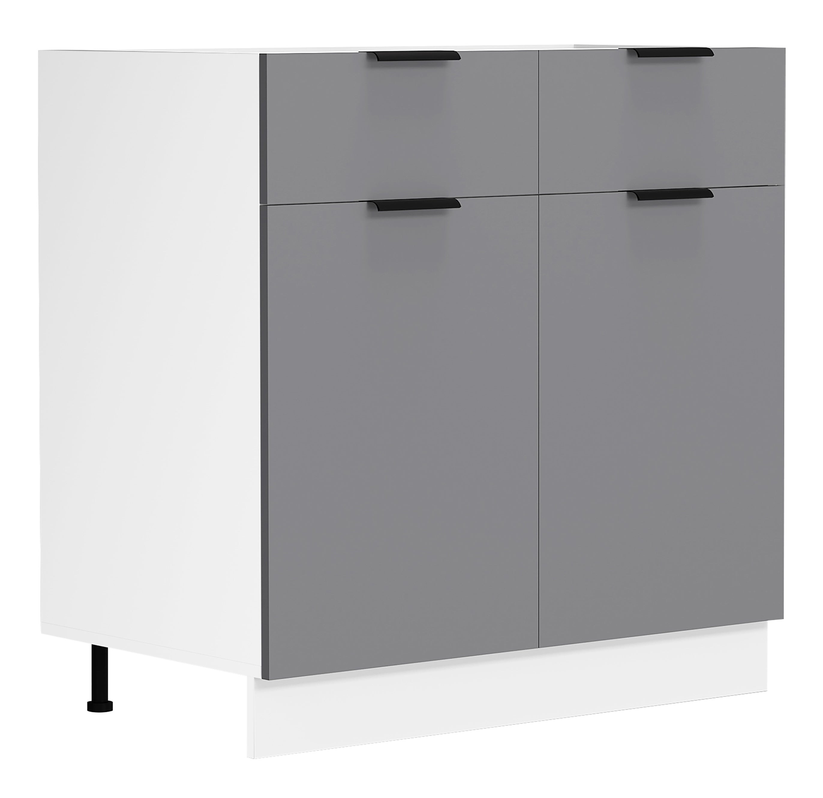 VCM Meble kuchenne niższa szafka Fasola Biały / Antracyt H. 82 x B. 80 x T. 46 cm