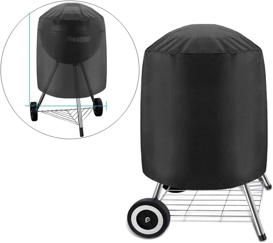 Pokrowiec na grilla, okrągły pokrowiec na grilla, tkanina Oxford 210D, wodoodporna, odporna na promieniowanie UV, 70 x 70 cm