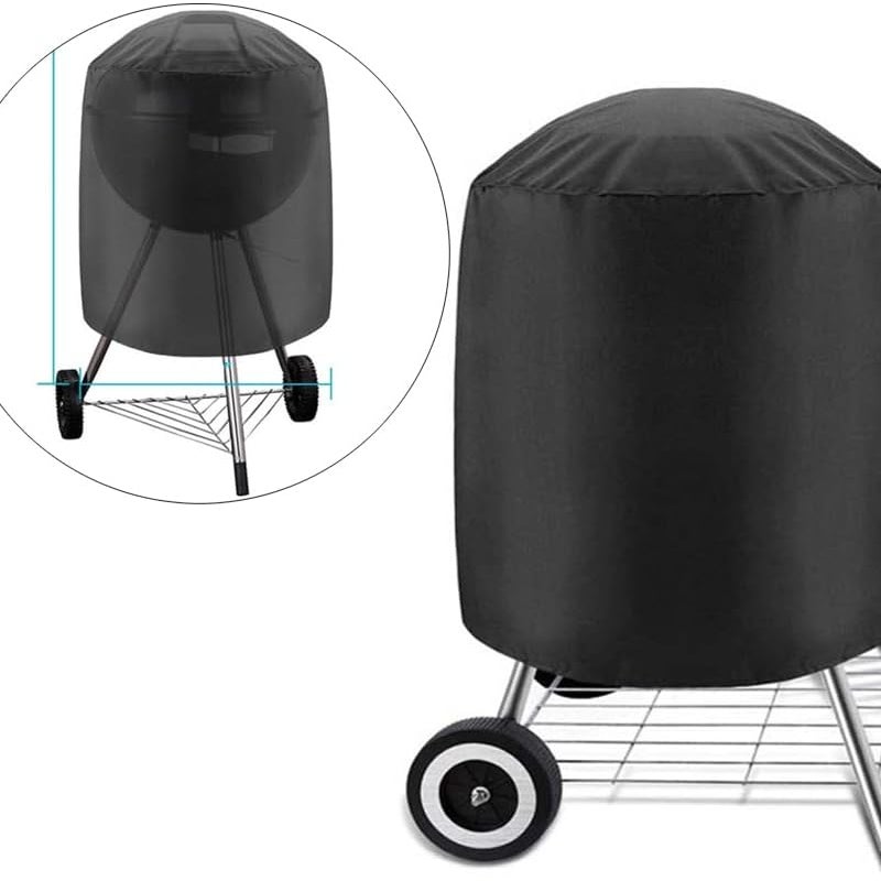 Pokrowiec na grilla, okrągły pokrowiec na grilla, tkanina Oxford 210D, wodoodporna, odporna na promieniowanie UV, 70 x 70 cm