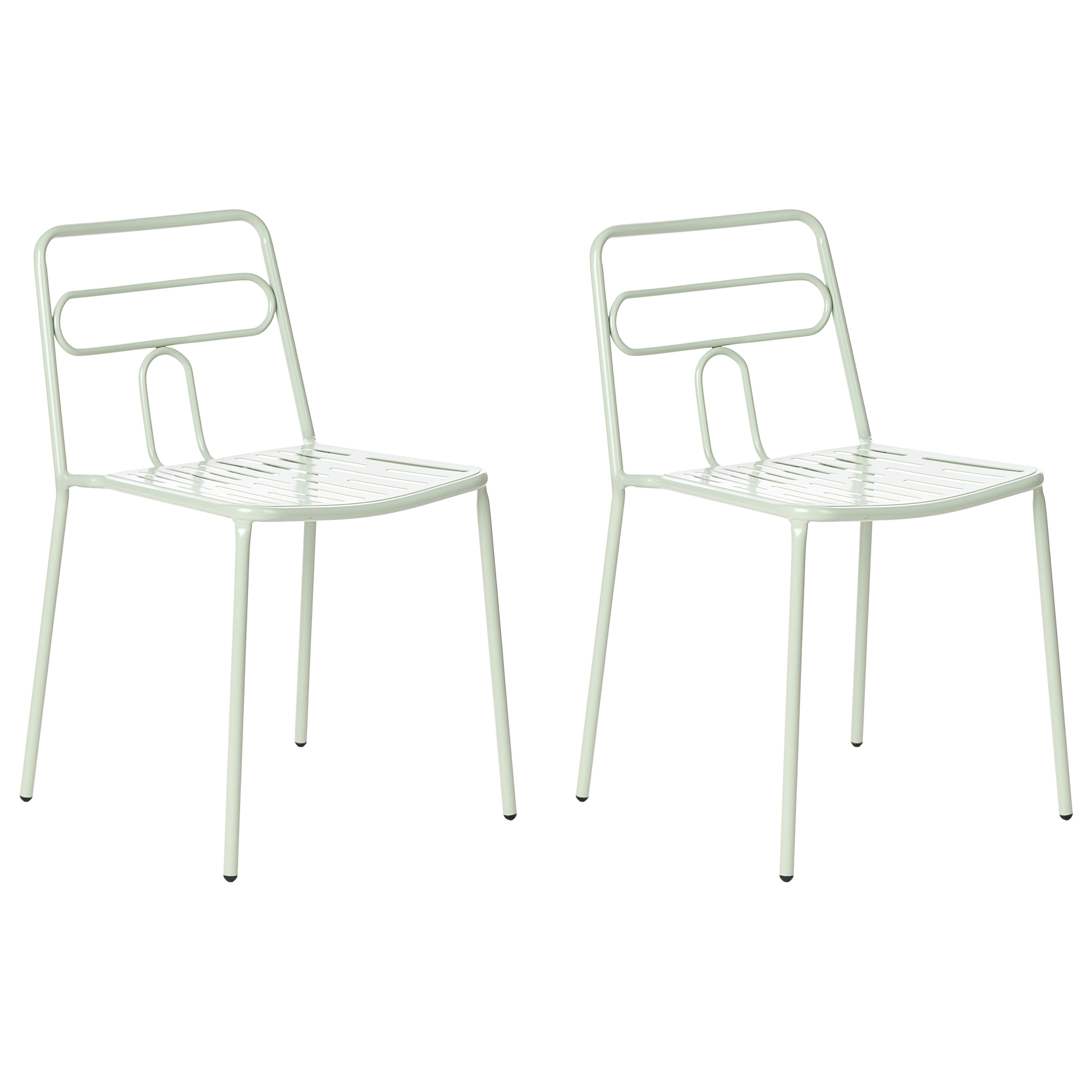 Set de 2 scaune de grădină AGEROLA Metal Verde deschis 2buc