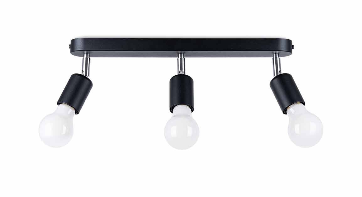 Lampa sufitowa wisząca Fornes czarna-chromowana 3xE27x60W tuba wym: 13,5 x 40 x 6 cm metal Sollux Lighting