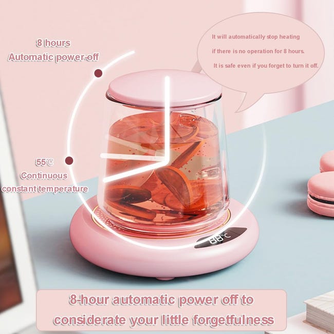 Scalda Tazza USB Con Design Panda - Sottobicchiere Riscaldante Per Caffè E Bevande Calde, Rosa