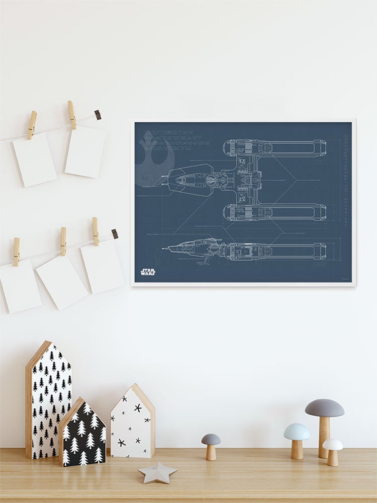 Poster d'art de Komar - Star Wars EP9 Blueprint Y-Wing - Taille: 70 x 50 cm - 4