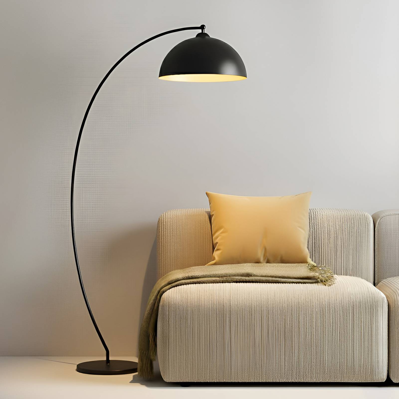 HOMCOM Lampada da Terra con Paralume in Tessuto Effetto Lino e Interruttore a Pedale, 64x38x163.5 cm, Bianca e Nera | Leroy Merlin