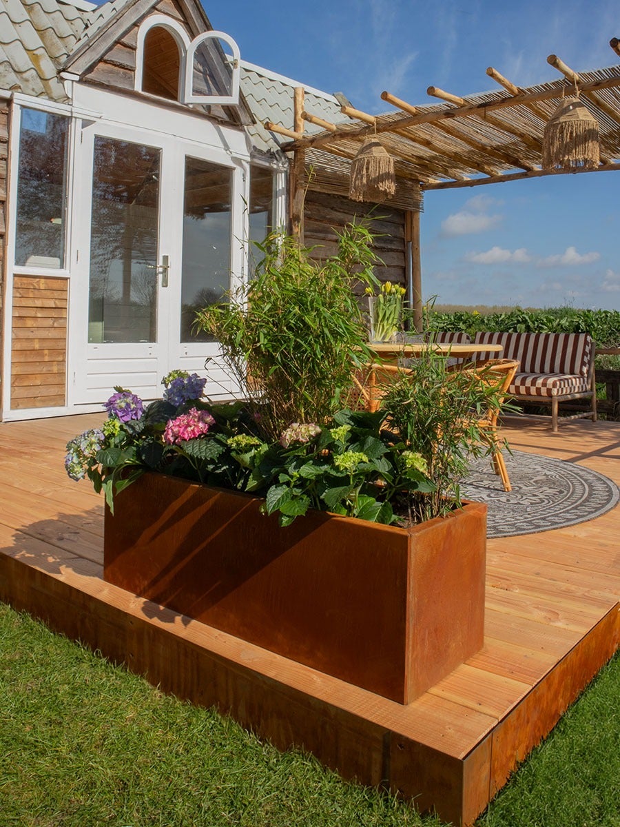 Multi-Edge Fioriera in acciaio Corten 120x40x40cm - 2