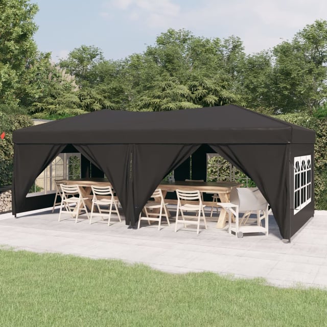 Tenda reception pieghevole con pareti Antracite 3x6 m