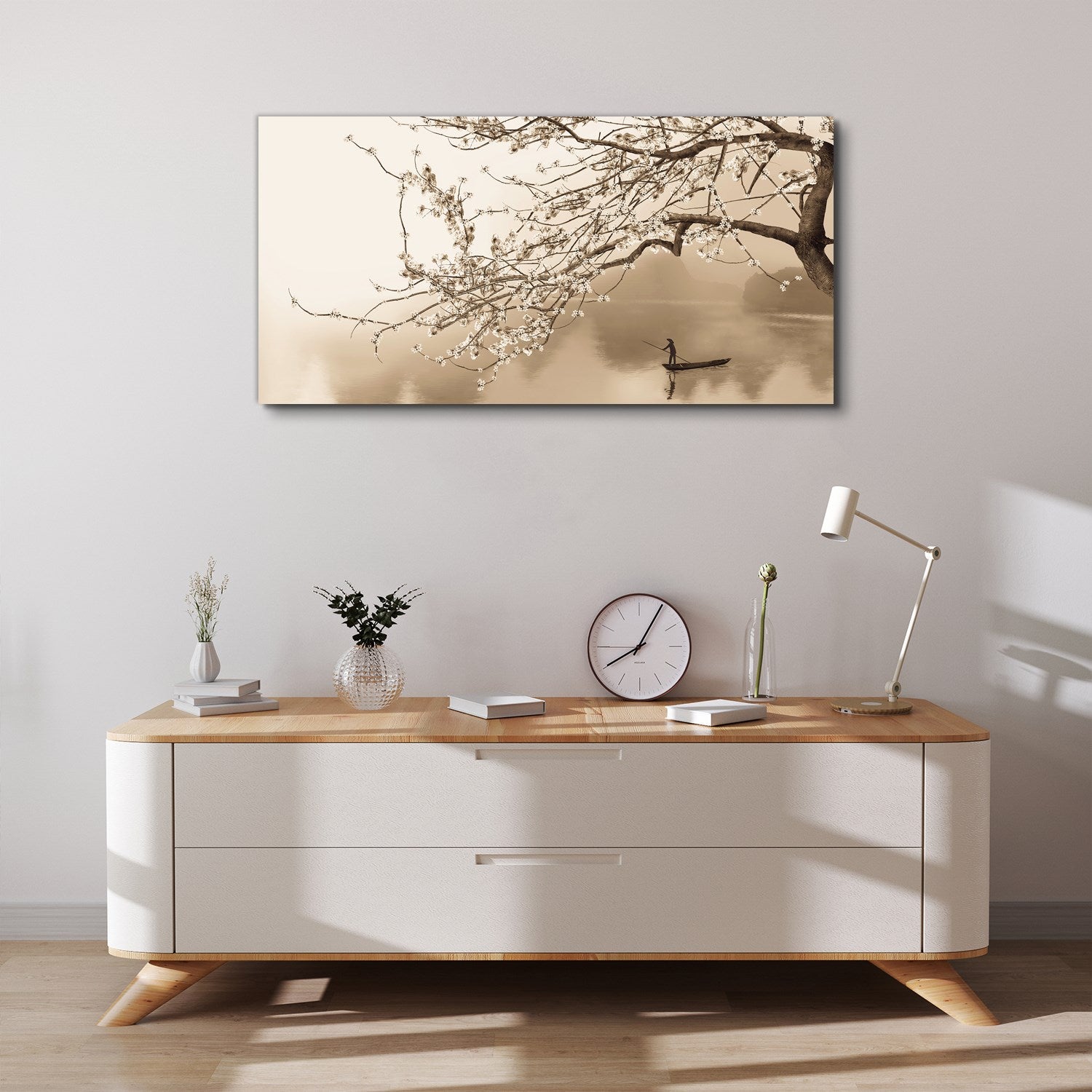 Druk na Płótnie 100x50 cm Tulup – Obraz do Dekoracji Ściennej Salon i Sypialnia – Kwiaty wiśni - 4