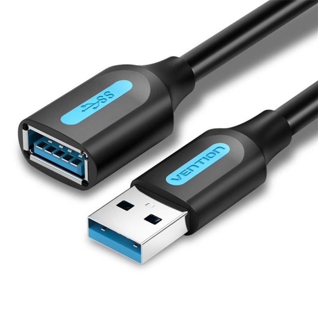Cavo prolunga USB 3.0 Vention CBHBI/ USB maschio - USB femmina/ 5 Gbps/ 3 m/ Nero