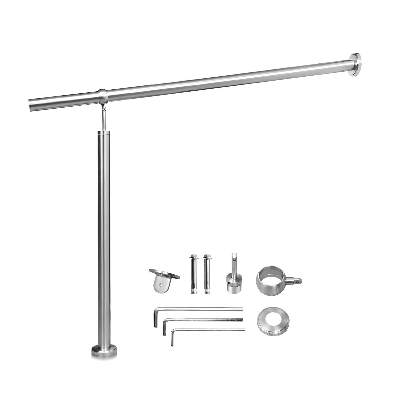 Main Courante Murale En Acier Inoxydable V2A - Kit Avec Connecteurs Et Supports - Tubes 42,4 Mm - Personnalisable