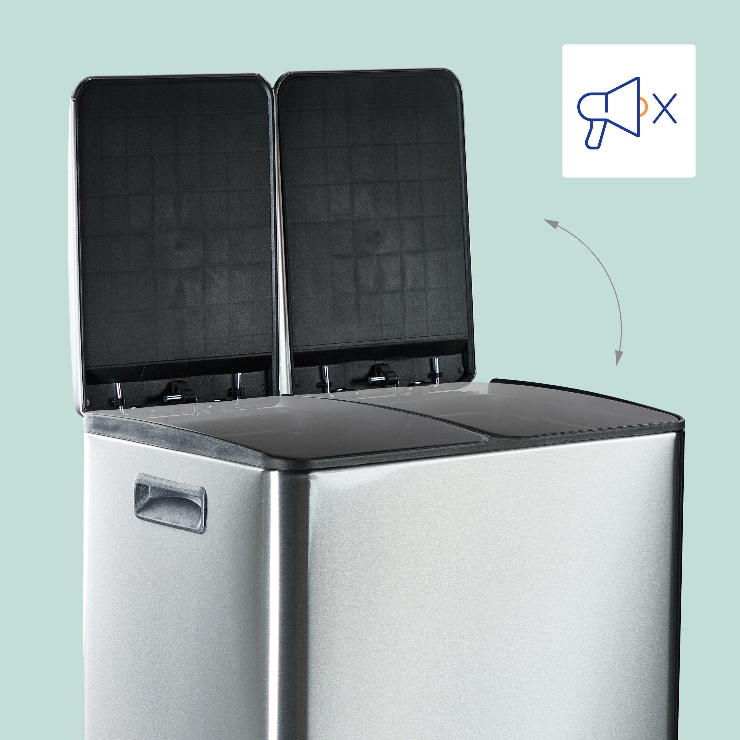 Pattumiera Ad Incasso Relaxdays - Doppio Contenitore Da 15L, Per Sottolavello, Grigio