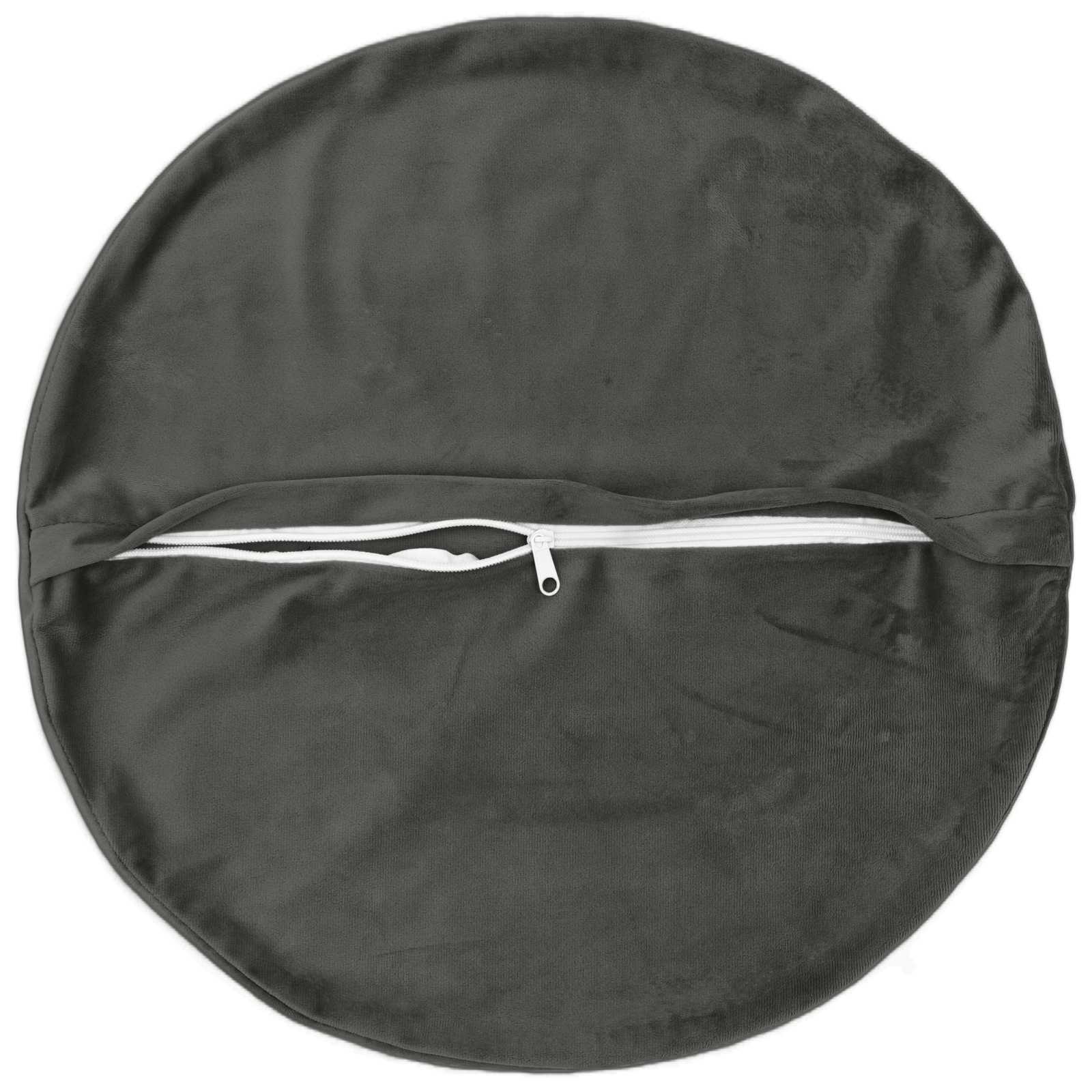 Coussin HEERLEN avec oreiller, 6 pièces, velours gris foncé | Leroy Merlin