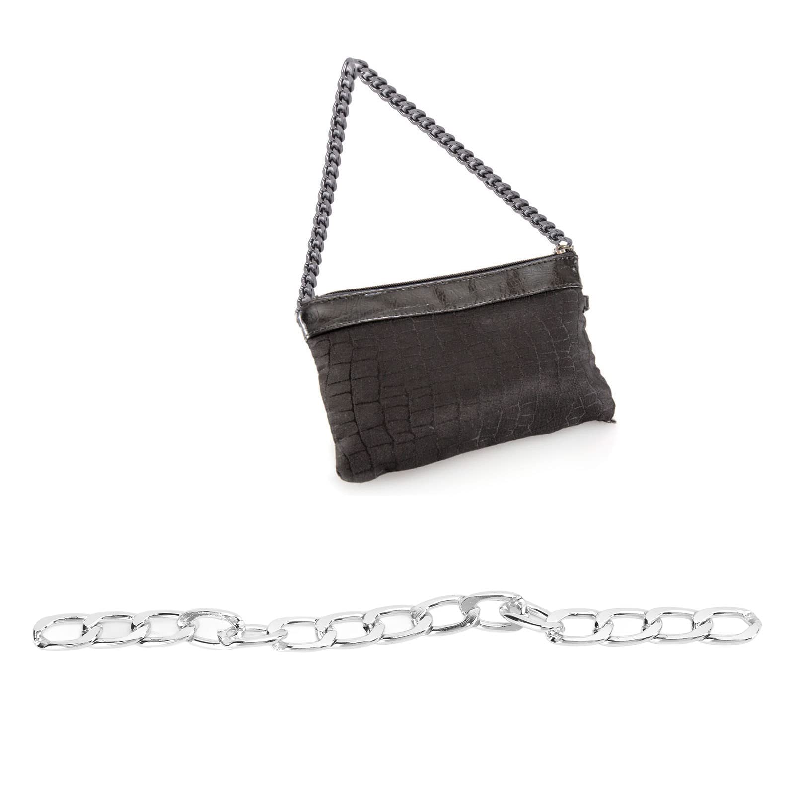 Chaînes en aluminium de 32,8 pieds, style élégant, chaîne artisanale en métal pour bijoux, collier, bracelet (couleur argent N24901) - 2