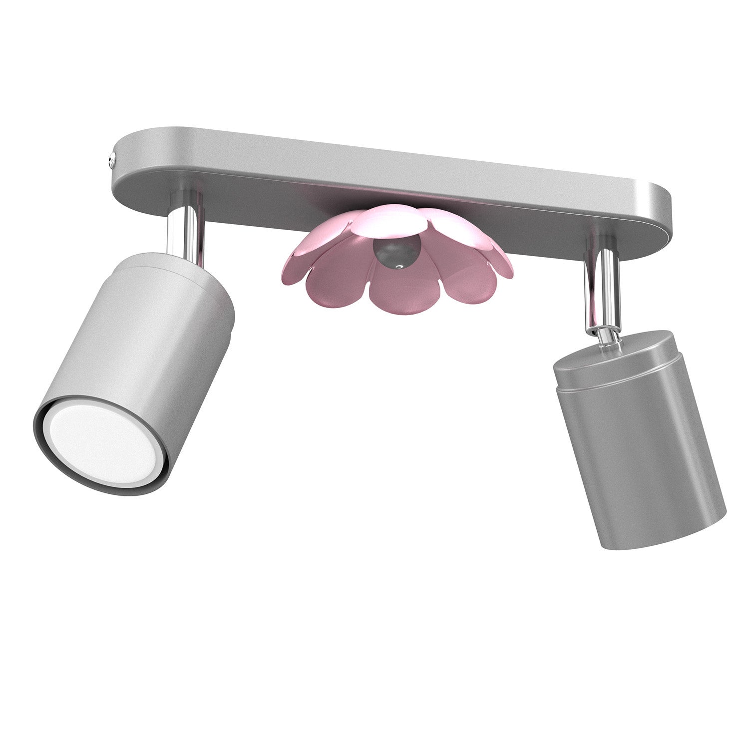 Reflektor sufitowy spot natynkowy Flower listwa srebrno-różowy 2xGU10x8W wym: 17 x 26 x 6 cm metal Luminex
