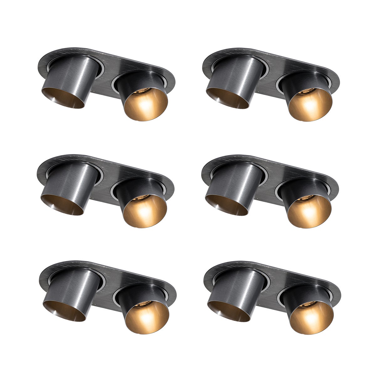 Spot encastrable installa - 6 pièces - L 18 cm - Gunmetal - Moderne ...