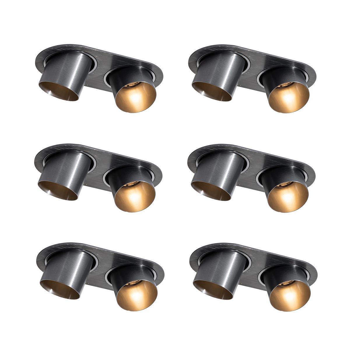 Installa Spot encastrable installa - 6 pièces - L 18 cm - Gunmetal - Moderne ...