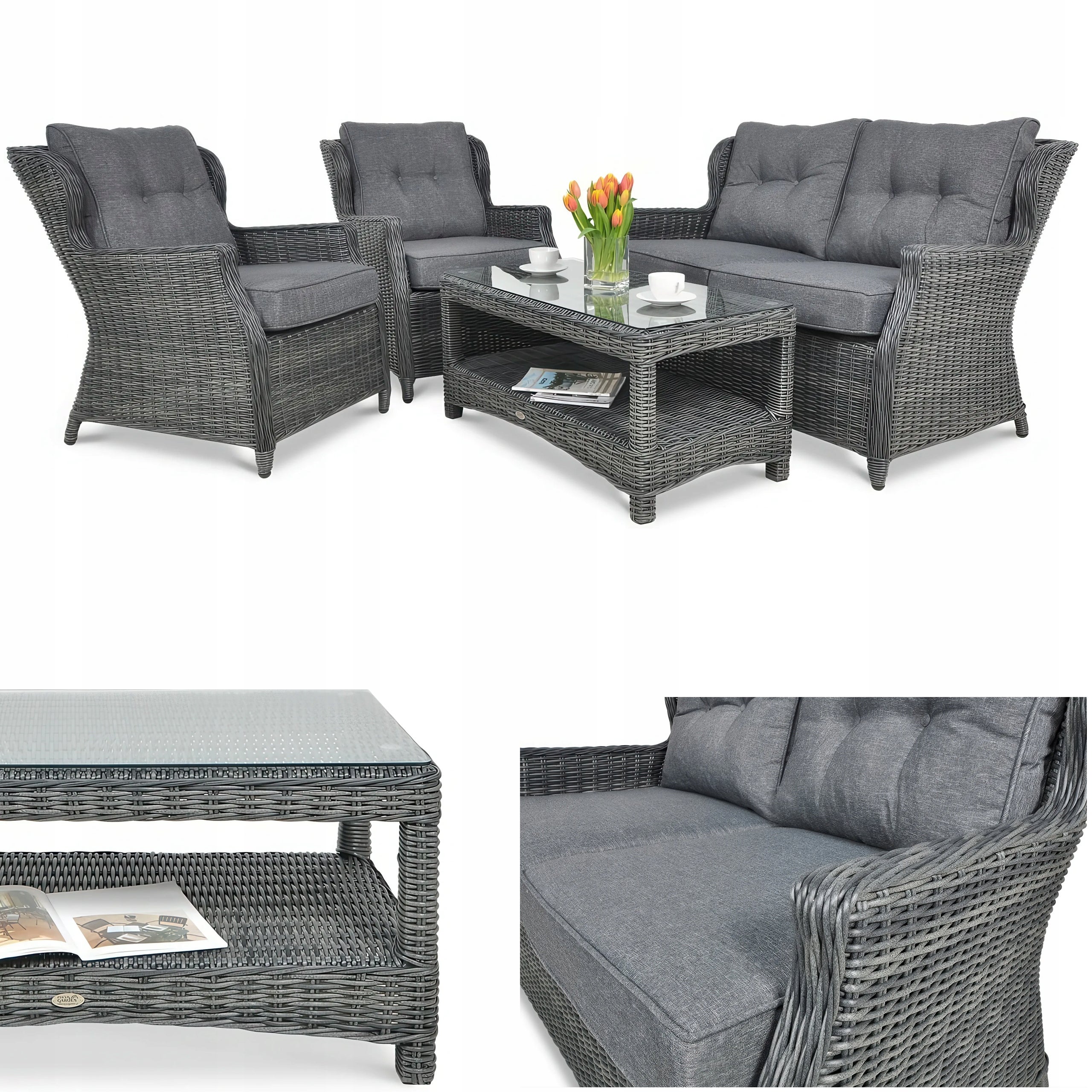 Zestaw Mebli Ogrodowych Meble wypoczynkowe Technorattan TRIVENTO Sofa Fotel 1 szt