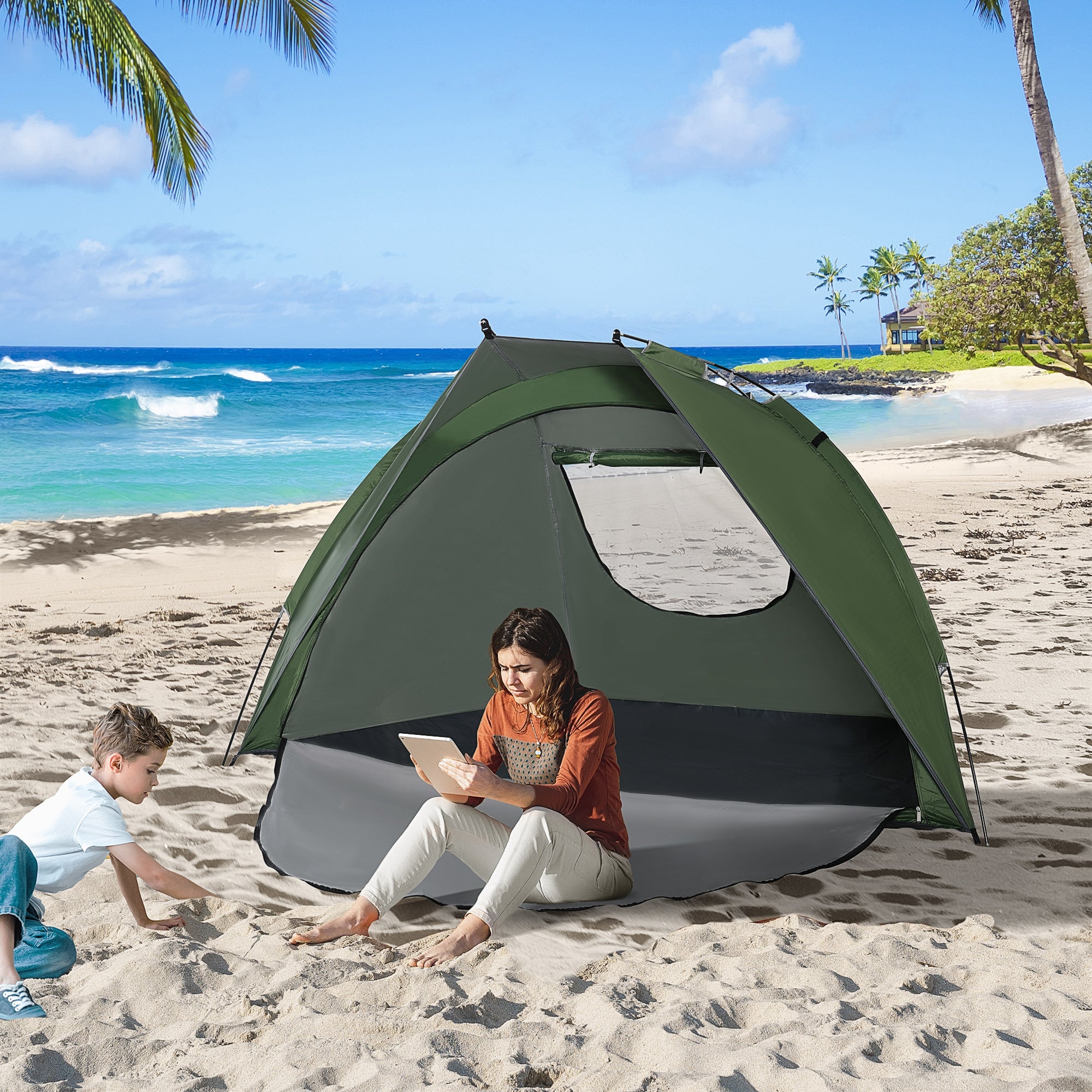 Rio Brands Abri de plage rapide 2,4 x 2,4 x 1,8 m