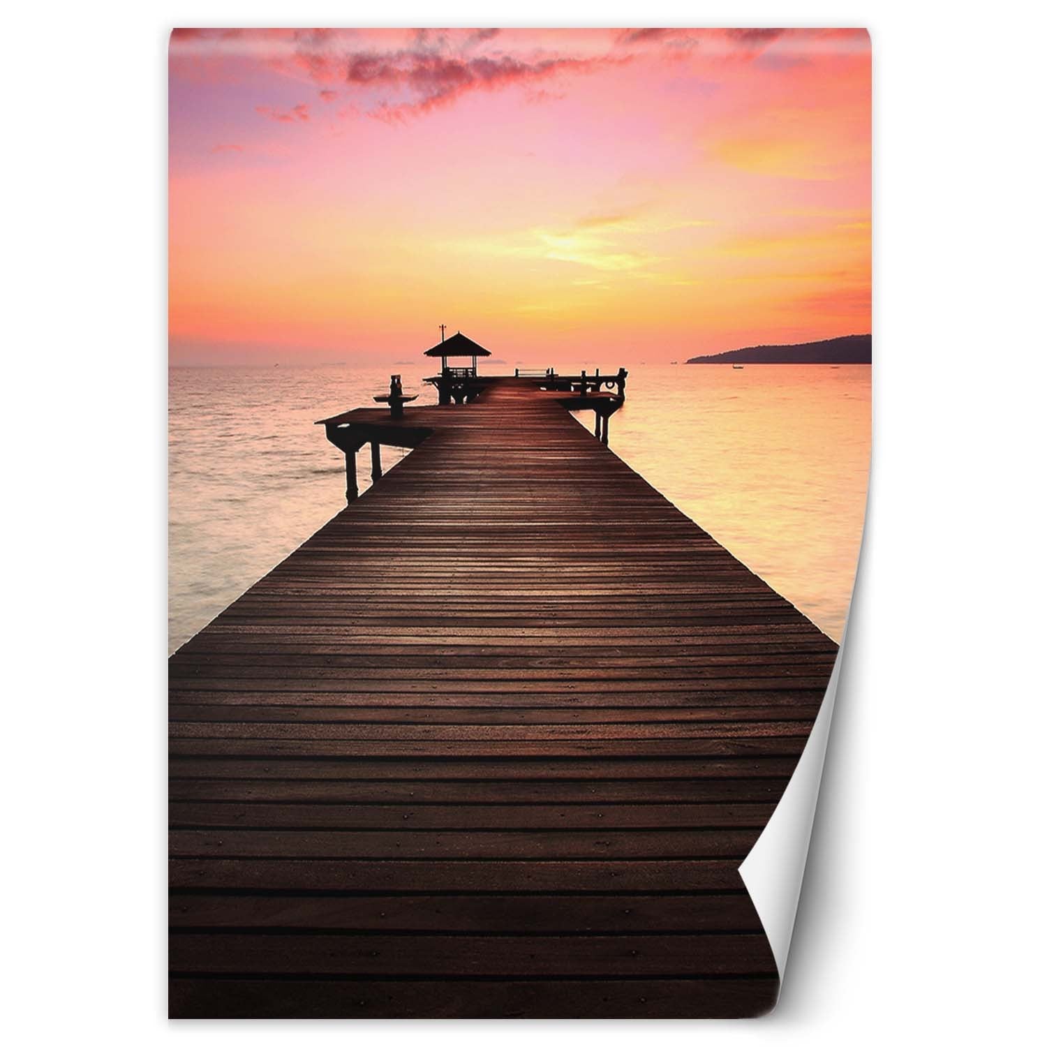 Fototapeta, Zachód słońca pomost 150x210