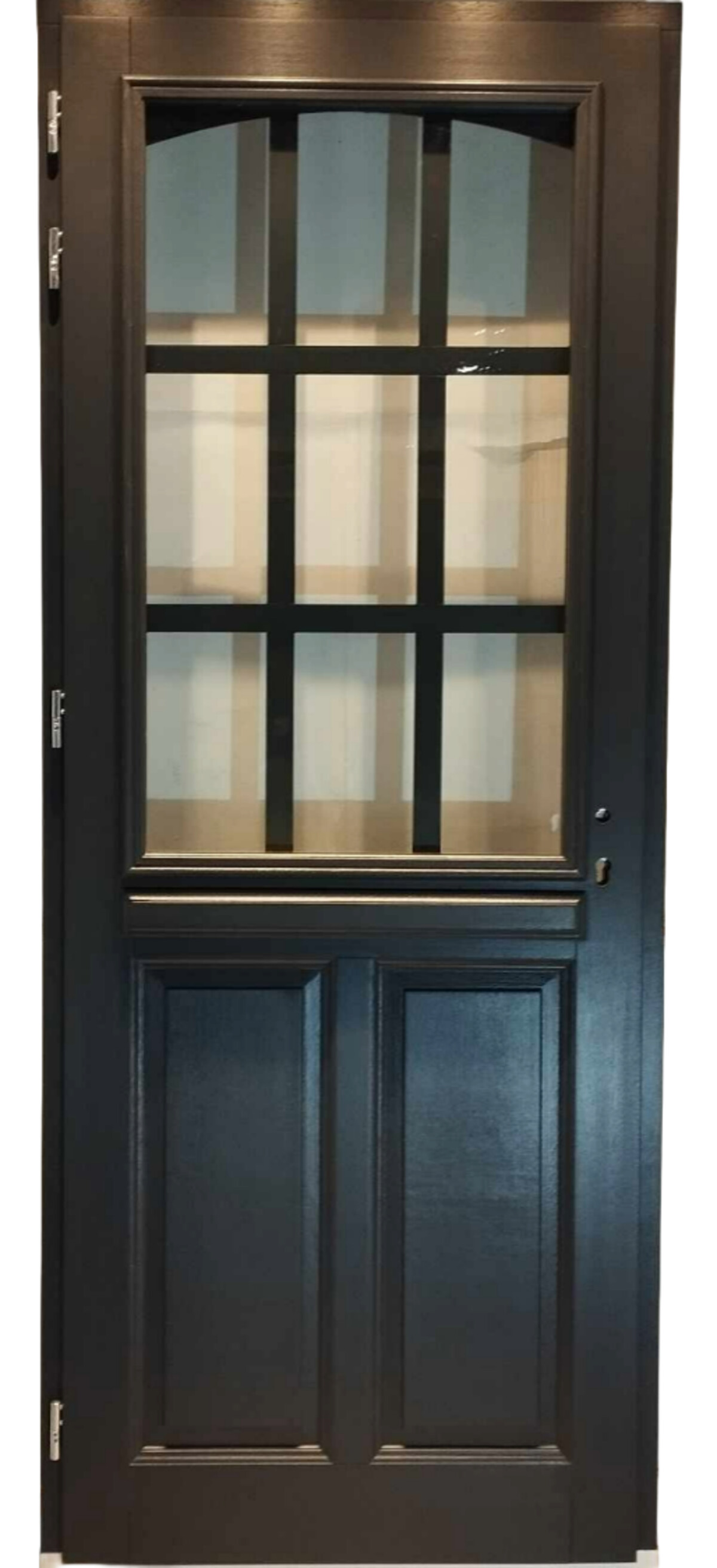 Porte D'entrée Bois Vitrée Alexa Gris Anthr, H215 X L80 Cm Côte Tableau, P.droit Gd Menuiseries - 3