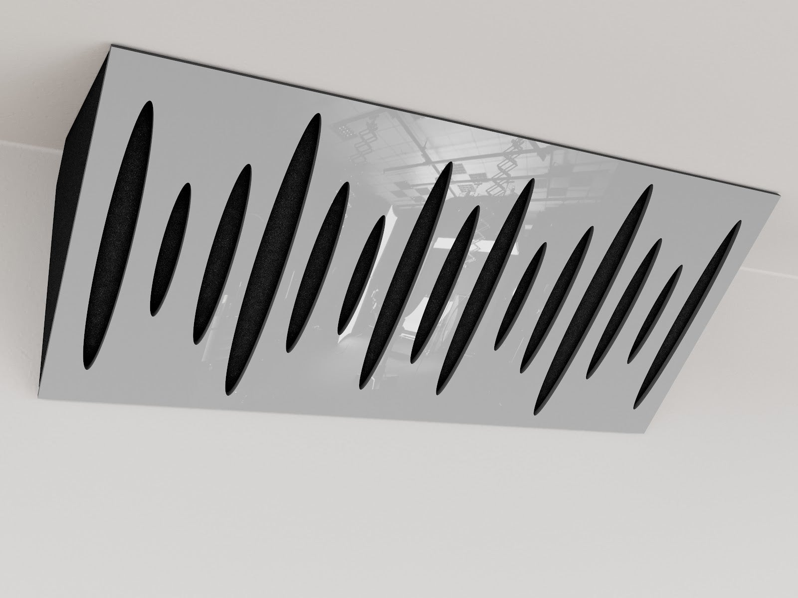 Lot de 2 Pièges à basses PULSE-MINI-HORIZONT acoustiques étroits insonorisants 50x23 cm -Plastique perforé et mousse acoustique -Blanc brilliant - 2
