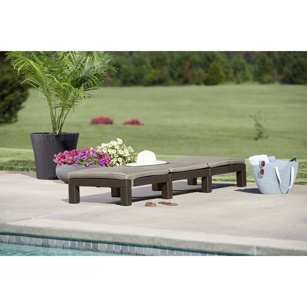 Chaise longue avec coussin Daytona Marron Keter - 6