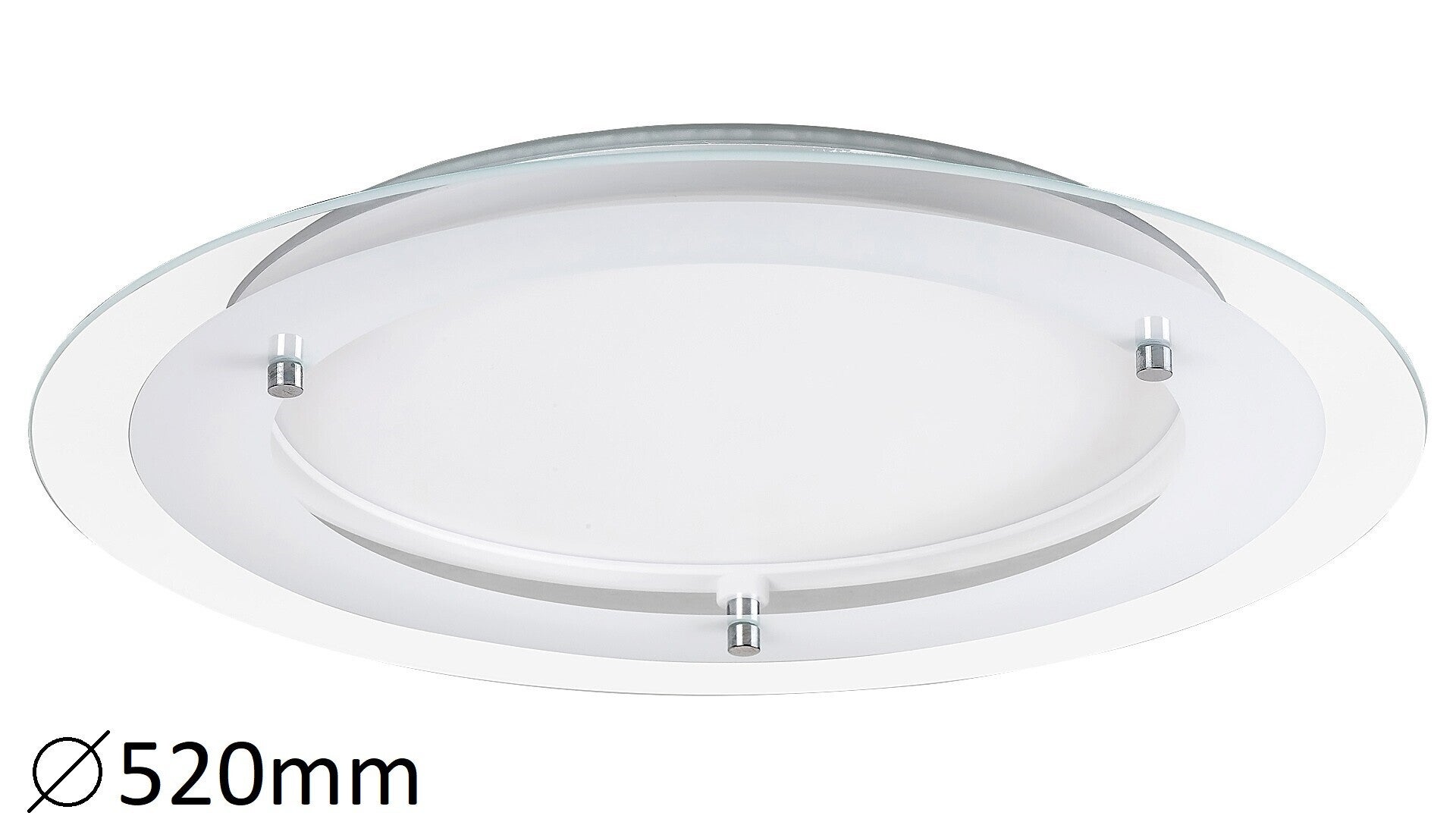 Plafon wpuszczany Lorna okrągły biały LED 22W 4000K 2200lm wym: 4,9 x 52 cm IP20 szkło Rabalux