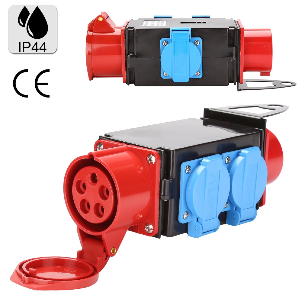 Coffret de Chantier Monophase Repartiteur de Courant Mural Coffret Electrique de Chantier 1 x CEE 400V / 16A, 3 x 230V（Schuko） - 4