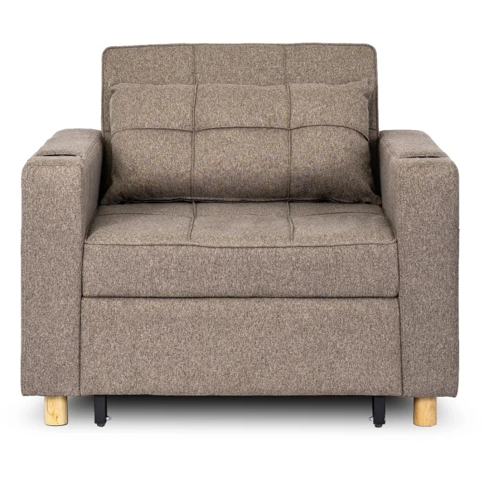 Amerykanka Fotel Rozkładany Do Spania Do Salonu Beżowy Wypoczynkowy SOLOR - 3