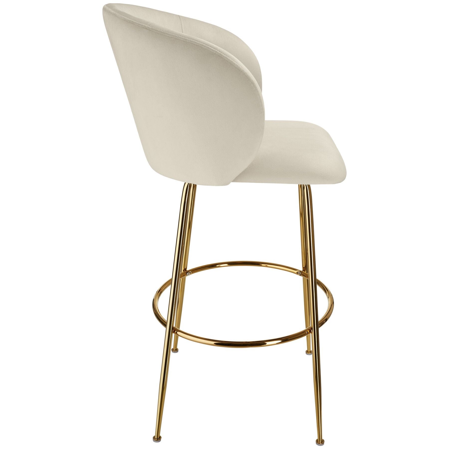 Taburete alto LUANA con respaldo y aterciopelado - 3