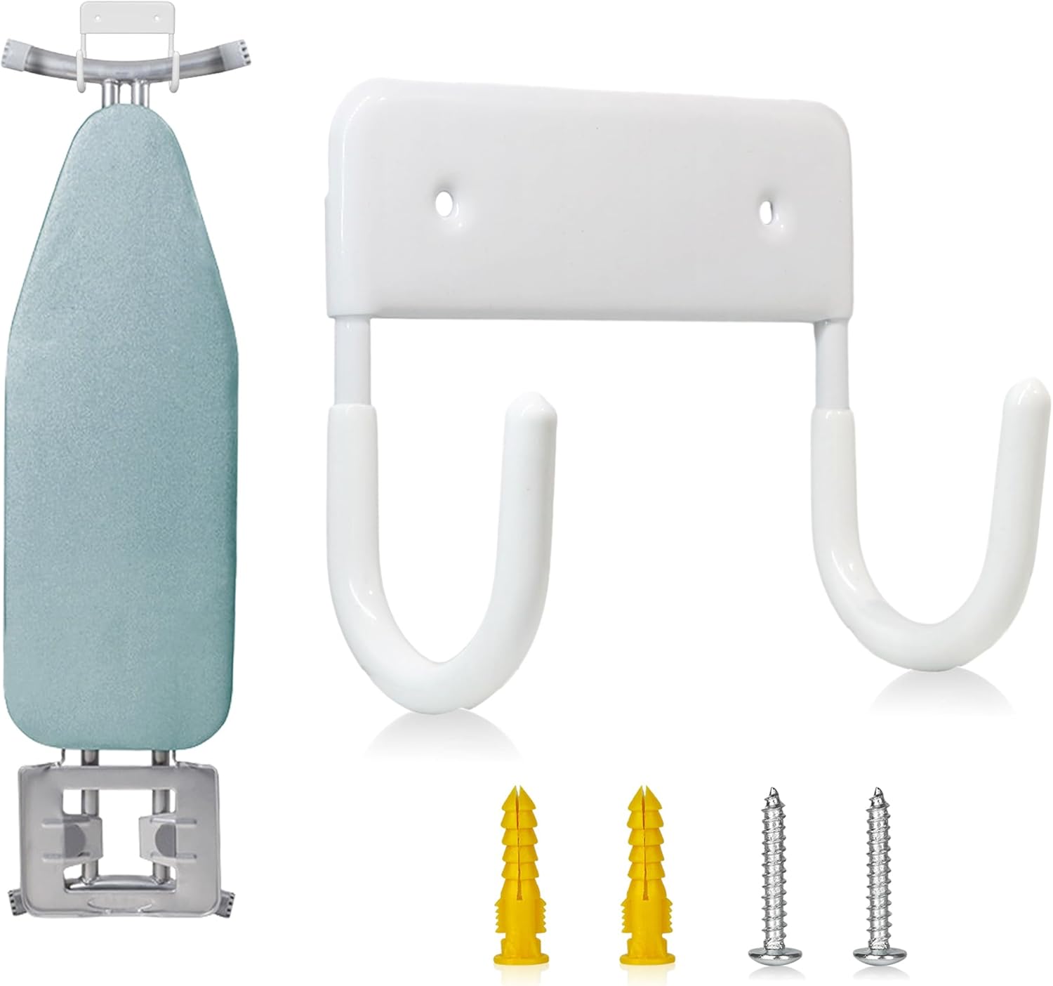 Supporto Da Parete Per Ferro Da Stiro - Con Ganci, Resistente Al Calore, Bianco - Foto 9