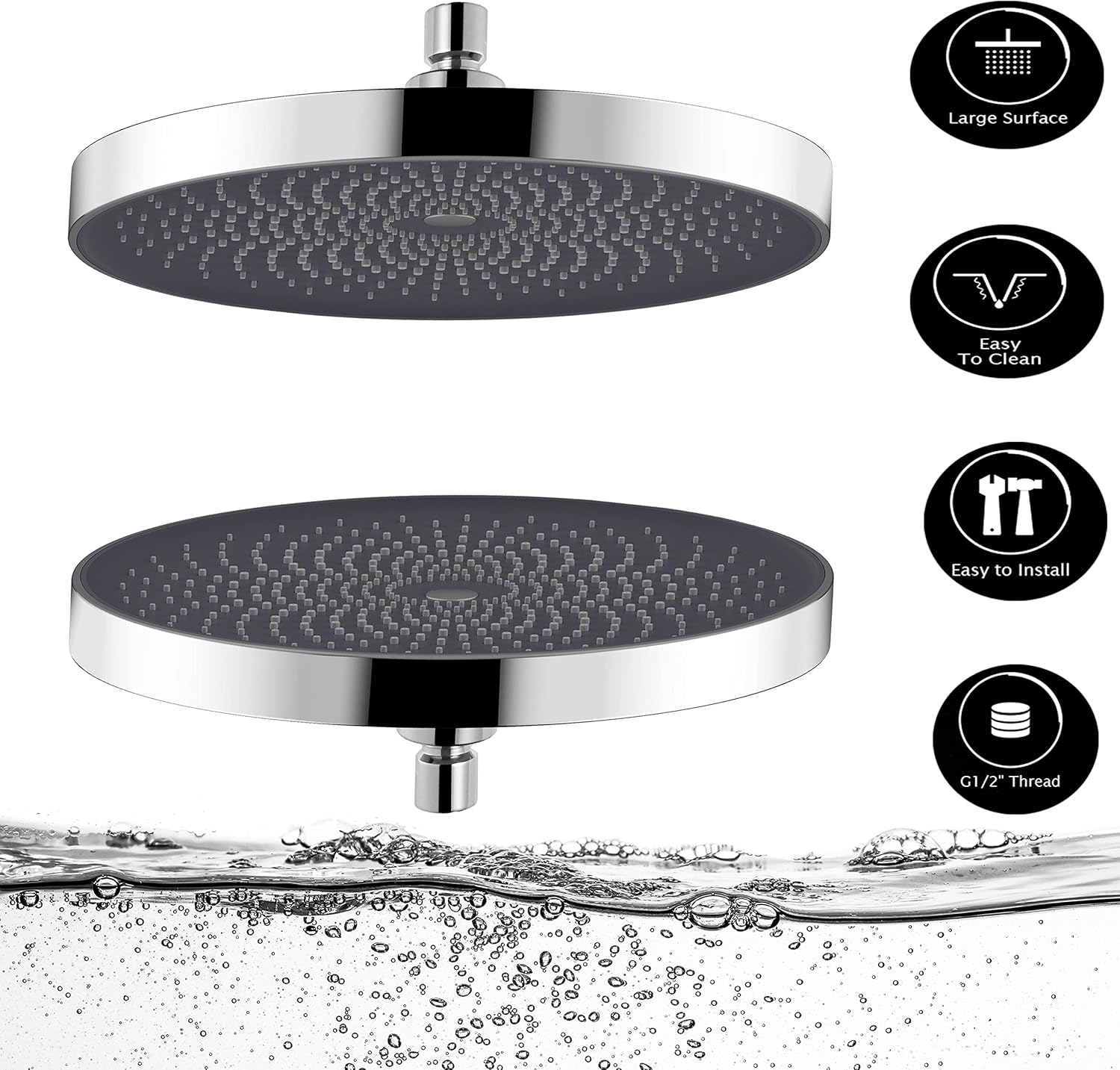 Pommeau de douche de qualité supérieure 260 mm. Douche de massage pour spa (chrome) - 5