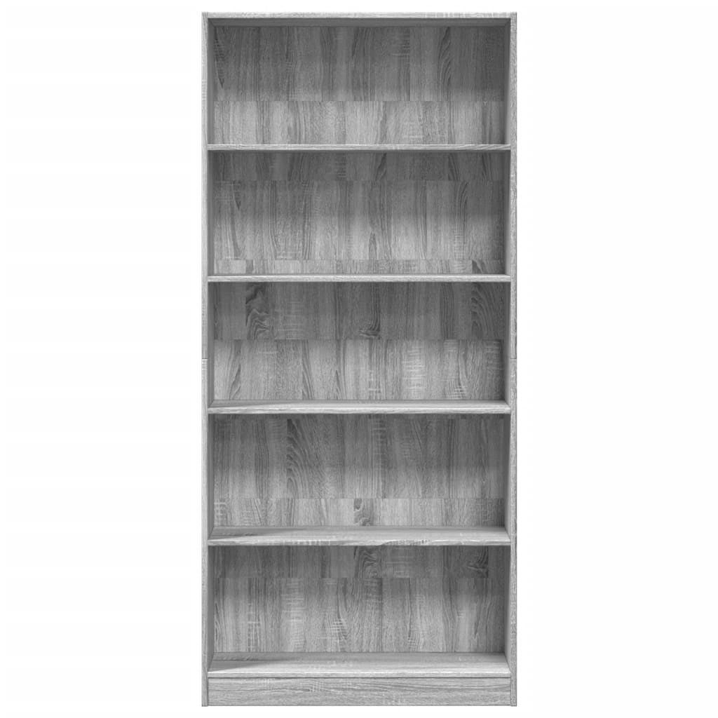 Bibliothèque pour Séjour en Bois Gris H. 176 x l. 80 x P. 24 cm - 4