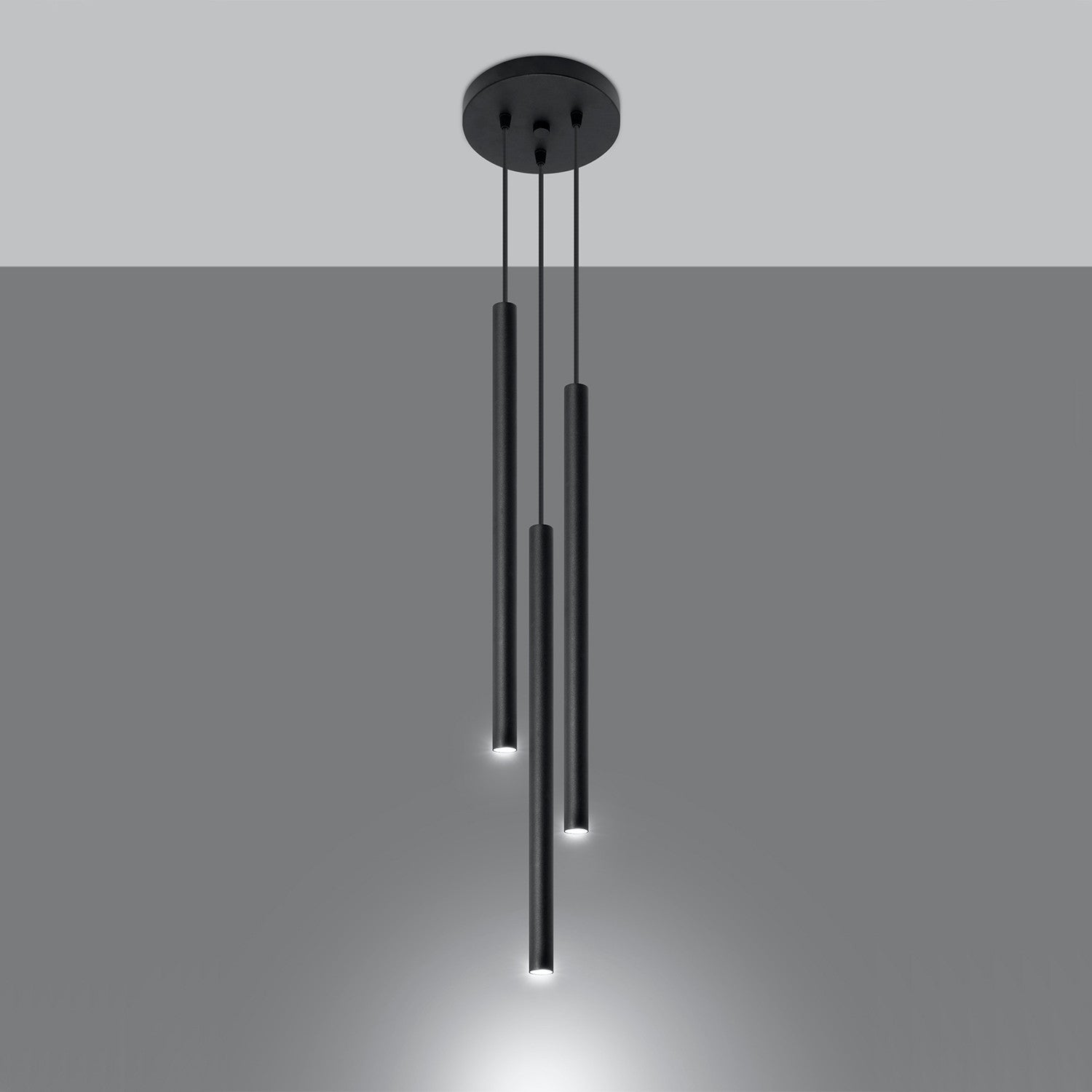 Lampa wisząca Pastelo czarna 3xG9x12W długie tuby wym: 100 x 20 x 20 cm metal Sollux Lighting - 2