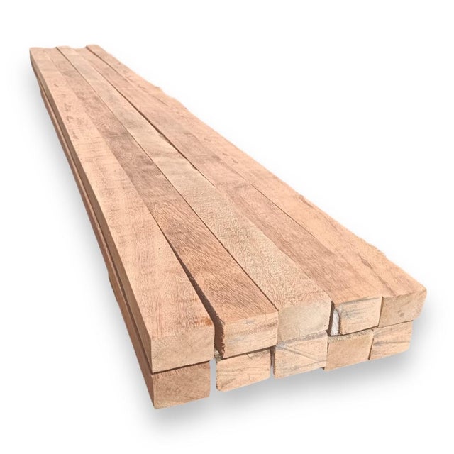 Lot de 20 lattes pour tasseaux extérieurs en bois tropical Angelim Pedra 5x3x105 cm