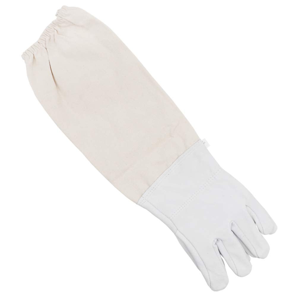 Gants de Protection en Peau de ChèVre Pour Apiculteur Avec Manches VentiléEs ModèLe Universel Gants en Cuir pour Apiculteur Outils D'Apiculture - 4